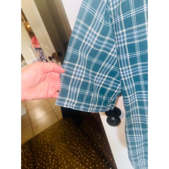 Carhartt Green Plaid Button-Up Short Sleeve Shirt XL 100% Cotton Western Casual - Picture 7 of 7